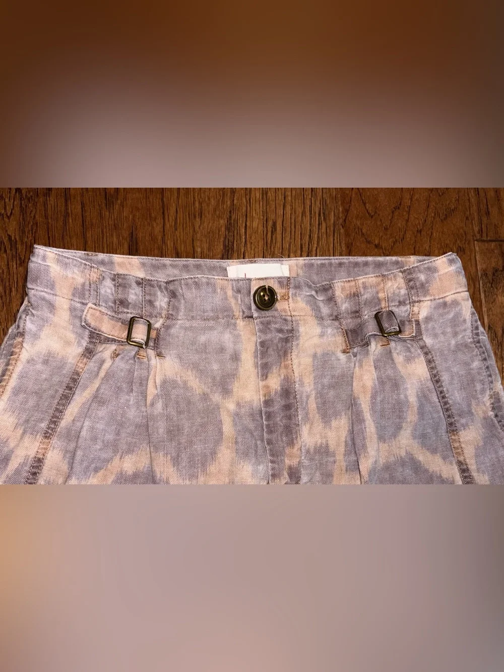 Anthropologie Tamarind Trousers Linen Giraffe Print Joggers Pants Size 8 - Picture 7 of 13